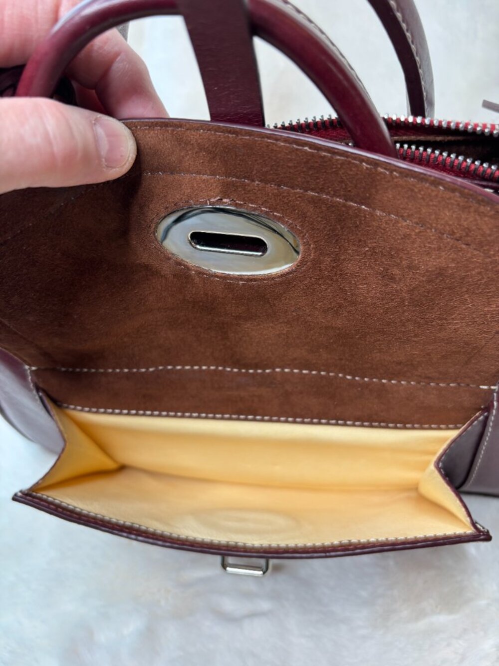 Dooney & Bourke Bordeaux Florentine Toscana Leather Front Pocket Satchel-Like Ne - Picture 9 of 16